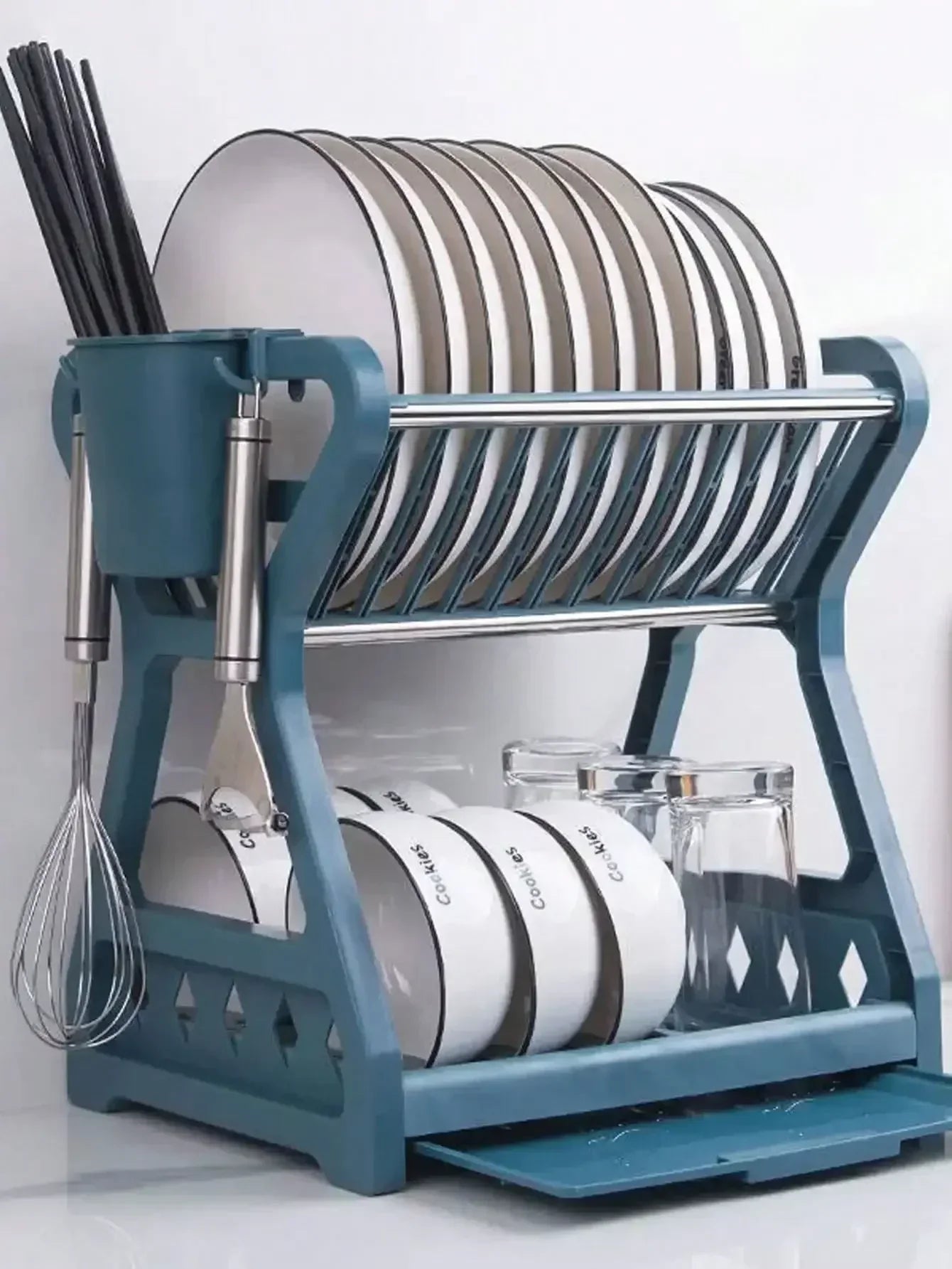 Faltbarer Geschirrorganizer – Praktischer Abtropfständer für Geschirr, Platzsparend und Einfach zu Reinigen, Perfekt für Moderne Küchen und Kleinen Raum | Brehn