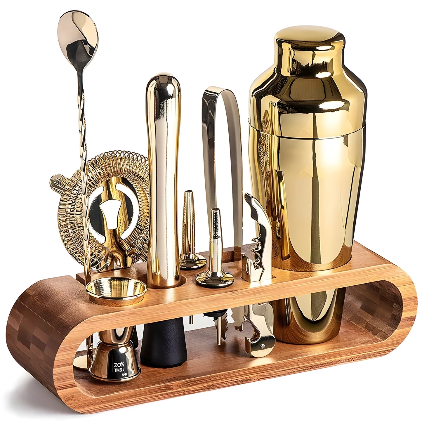 Cocktail-Shaker-Set aus Edelstahl – 10-teiliges Premium-Barkeeper-Set | Ideal für Mischgetränke und Partys | Brehn