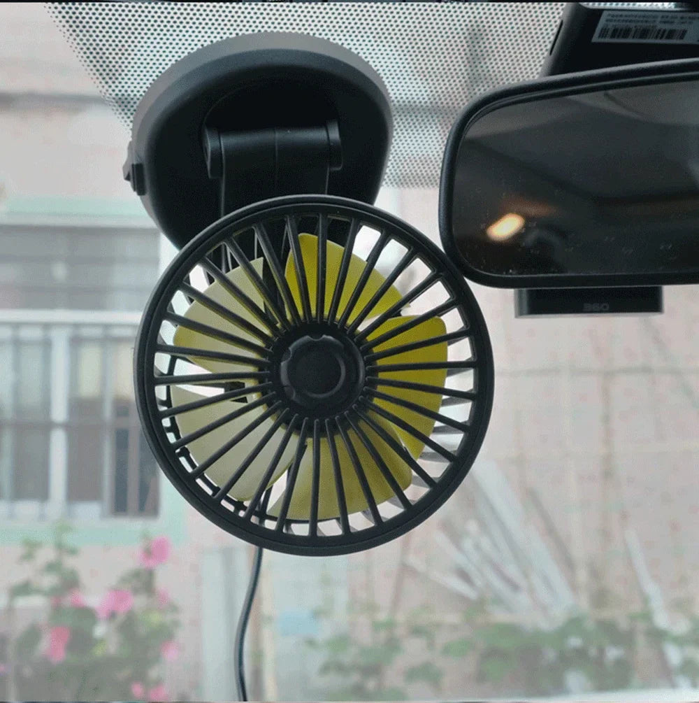 Brehn | Ventoro Auto-Ventilator 12V/24V/5V | USB oder Zigarettenanzünder | Drehbar & Kompakt | Für PKW, LKW, SUV, Wohnmobil & Büro