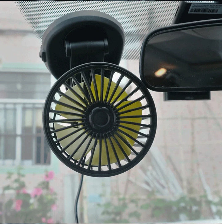 Brehn | Ventoro Auto-Ventilator 12V/24V/5V | USB oder Zigarettenanzünder | Drehbar & Kompakt | Für PKW, LKW, SUV, Wohnmobil & Büro