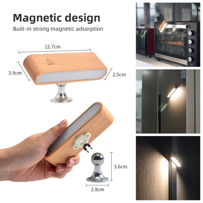 VIvolux | Drehbare magnetische Holz-wiederaufladbare LED-Nachtlampe