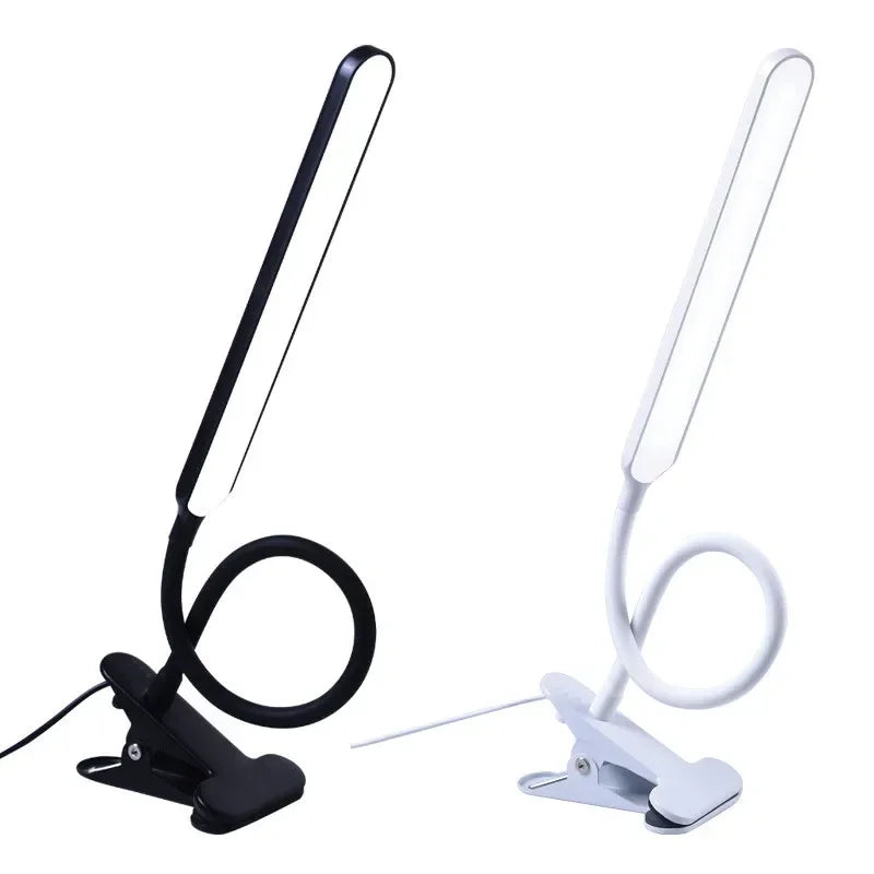 Brehn | LED-Klemmleuchte LumaFlex | 3 Lichtfarben & 10 Helligkeitsstufen | USB-Betrieb | Flexibler Schwanenhals | Augenfreundlich & Dimmbar