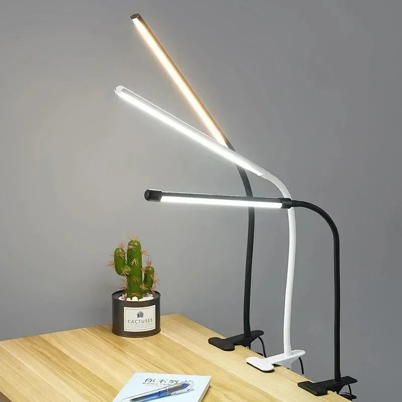 Brehn | LED-Klemmleuchte LumaFlex | 3 Lichtfarben & 10 Helligkeitsstufen | USB-Betrieb | Flexibler Schwanenhals | Augenfreundlich & Dimmbar