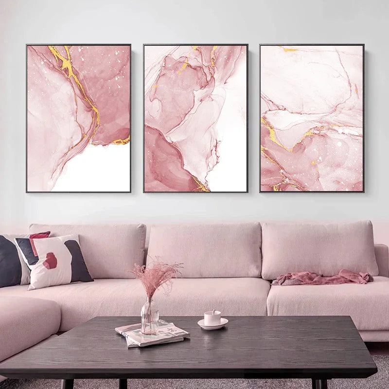 Rosa Flüssig Marmor Druck Wandkunst Fine Art Leinwanddrucke Bilder Für Wohnzimmer Schlafzimmer Boutique Hotel Raum Salon Kunst Dekor | Brehn
