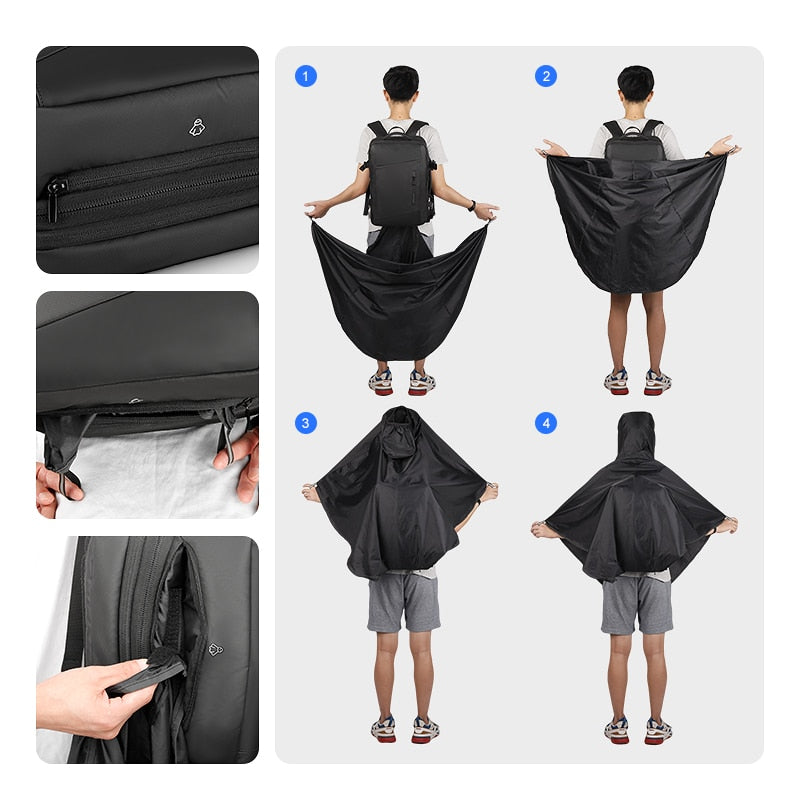 Brehn | Mehrschichtiger Wander-Schutz-Regenmantel Rucksack