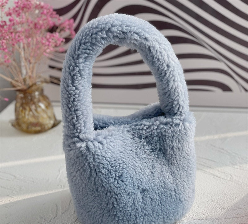 Brehn | Kuscheliges Plüsch Mini Eimer Tasche