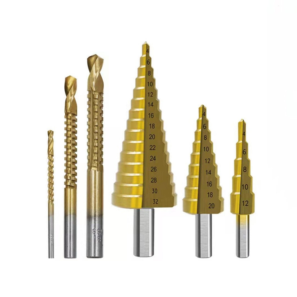 Brehn | 6-teiliges Titan-Bohrer-Set | Für präzises Bohren durch Metall, Holz und andere Materialien