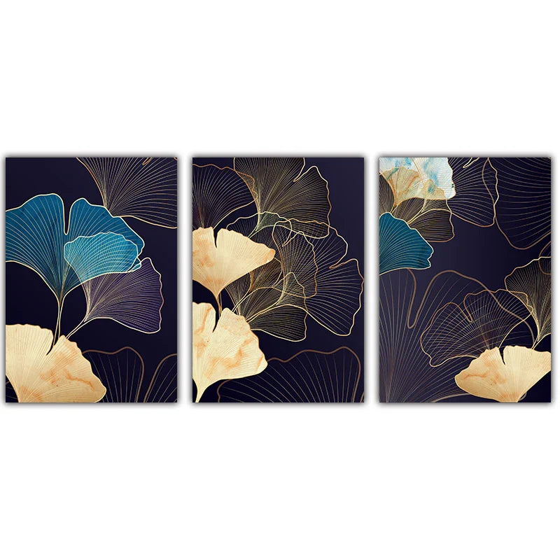 Abstrakte Botanische Tropische Blaue Aubergine Florale Wandkunst Feine Kunst Leinwanddrucke Bilder Für Wohnzimmer Schlafzimmer Hotelzimmer Dekor | Brehn