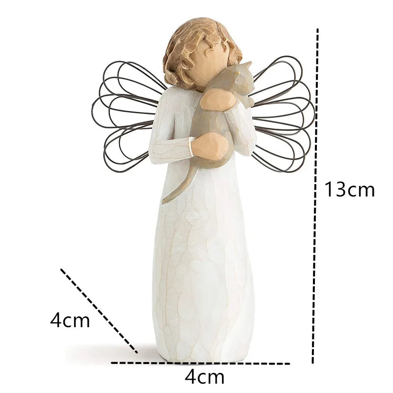 Brehn | Statuette aus Kunstharz, Menschen, Familienfiguren, Skulptur, Figuren für Heimdekoration, Tischdekoration, Wohnzimmer, Engel, Umarmung, Hund, Vater, Kind