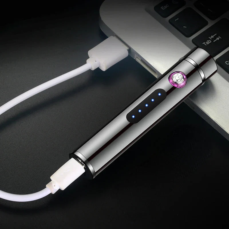 Brehn | Voltrino Zylinder USB-Feuerzeug | Doppelbogen-Technologie | Wiederaufladbar & winddicht | Edelmetallgehäuse für Männer