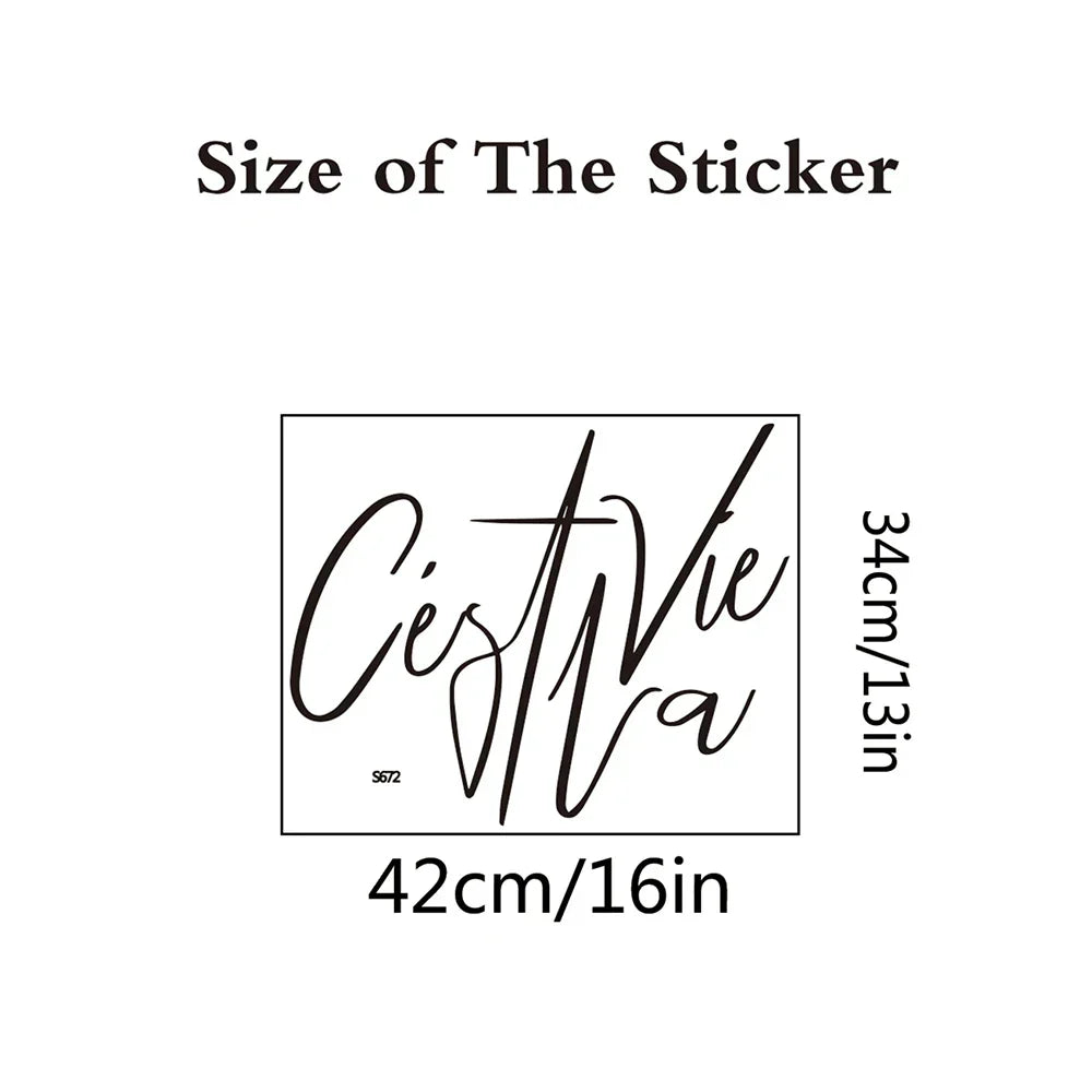 Französisches Leben Inspirierendes Zitat Wandaufkleber Abnehmbarer Peel and Stick Vinyl Wandtattoo Für Wohnzimmer Kreatives DIY Wohnkultur | Brehn