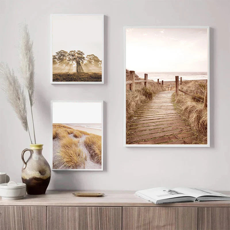 Einfache Natur Flora-Landschaft Galerie Wandkunst Fine Art Leinwanddrucke Minimalistische Nordic Bilder für das Wohnzimmer Skandinavische Wohnkultur | Brehn