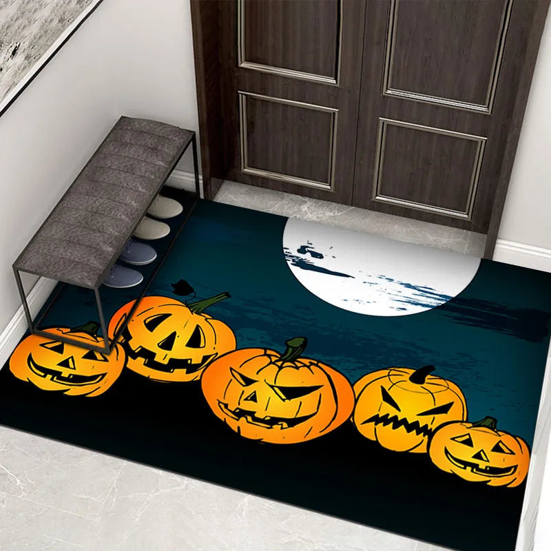 Gruselige Halloween Fußmatte – Rutschfeste Türmatte mit Kürbis- und Geistermotiv für den Eingangsbereich | Brehn
