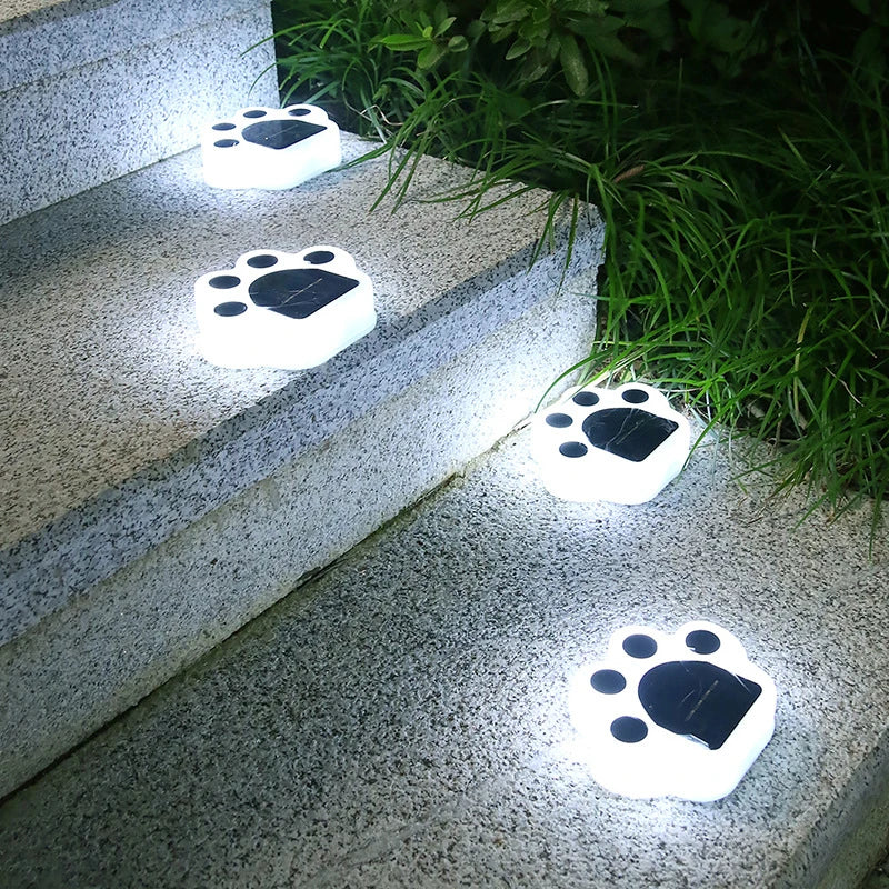 Solar LED Pfotenleuchten für Garten und Weg - Niedliche Solar-Dekoleuchten zur Wegbeleuchtung, ideal für Haustierliebhaber und Outdoor-Deko | Brehn