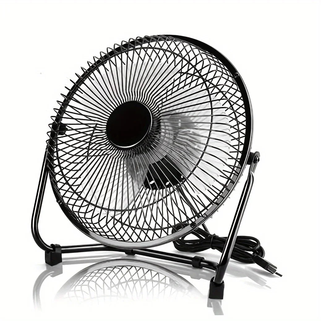 4/6/8 Zoll Desktop Tragbarer USB Elektrischer Ventilator – 2-Geschwindigkeits Verstellbarer Mini Tischventilator mit 4 Flügeln & 360° Drehung für Starken Luftstrom | Brehn