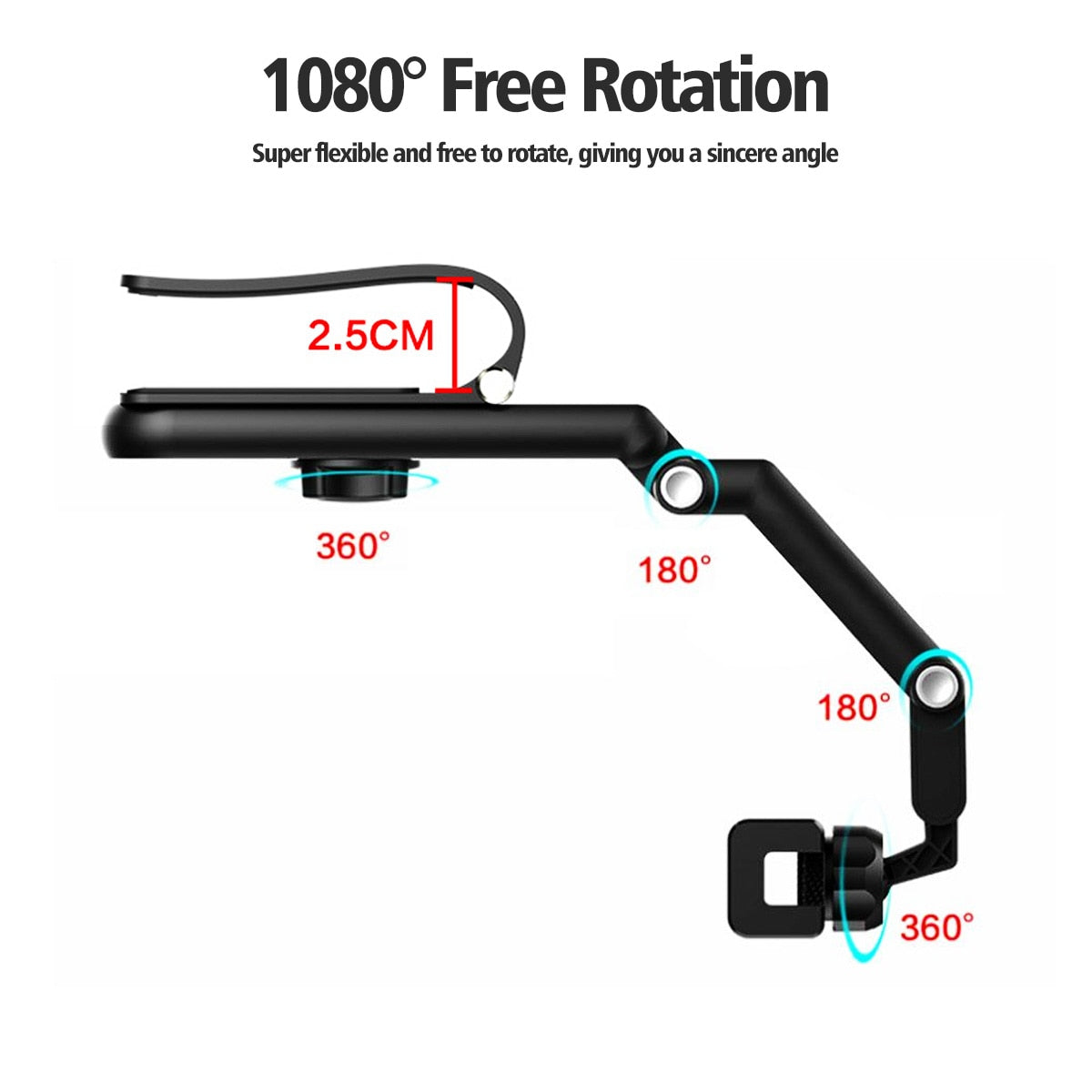 VIvolux | Sonnenblenden-Autohalter drehbarer Handyhalter Clip