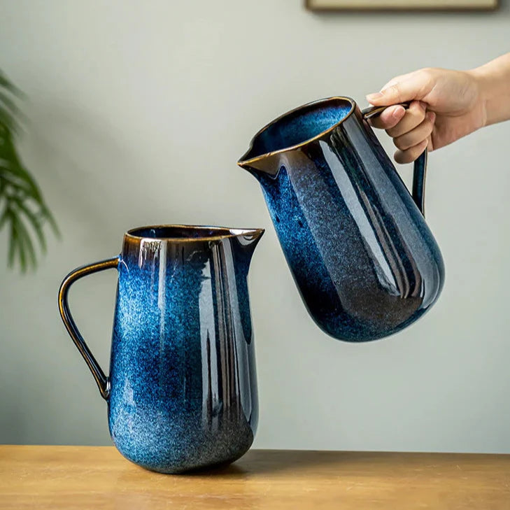 Laguna Brennofen Blau Keramik Krug Brehn