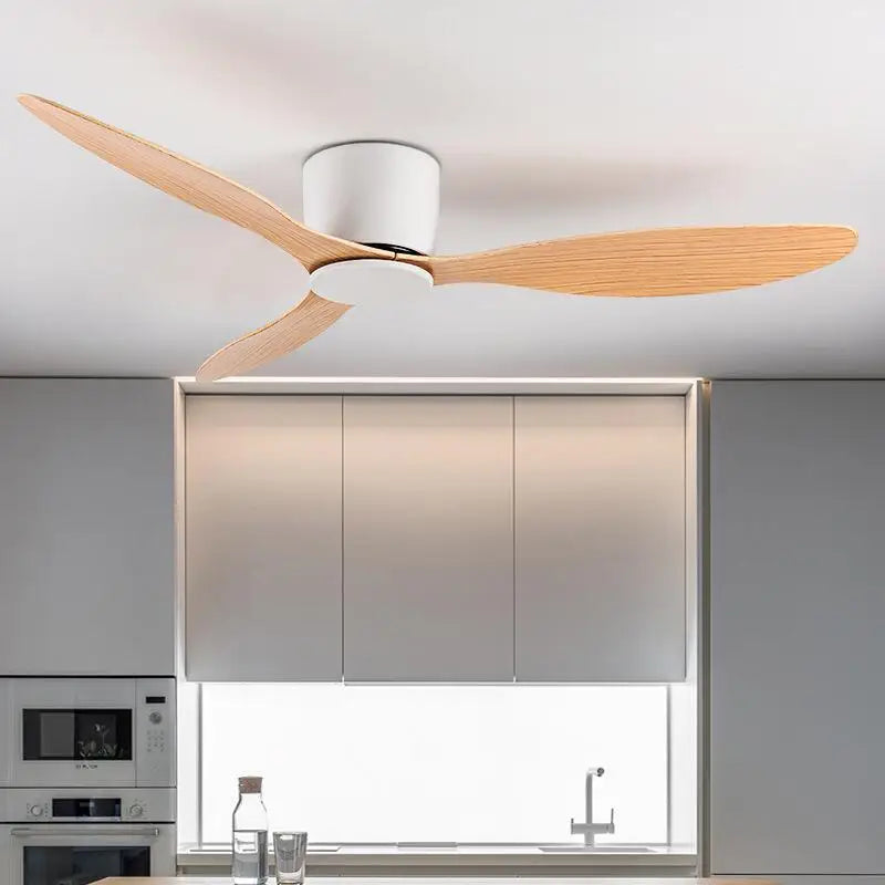 42-52 Zoll Deckenventilatoren mit DC-Motor — Fernbedienung Niedrigboden Kühlventilatoren, ohne Licht, weiße Holz- & schwarze Optionen | Brehn