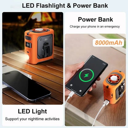 8000mAh tragbarer Kühl-Hüftventilator mit Powerbank & LED-Licht – FrostBreeze | Brehn