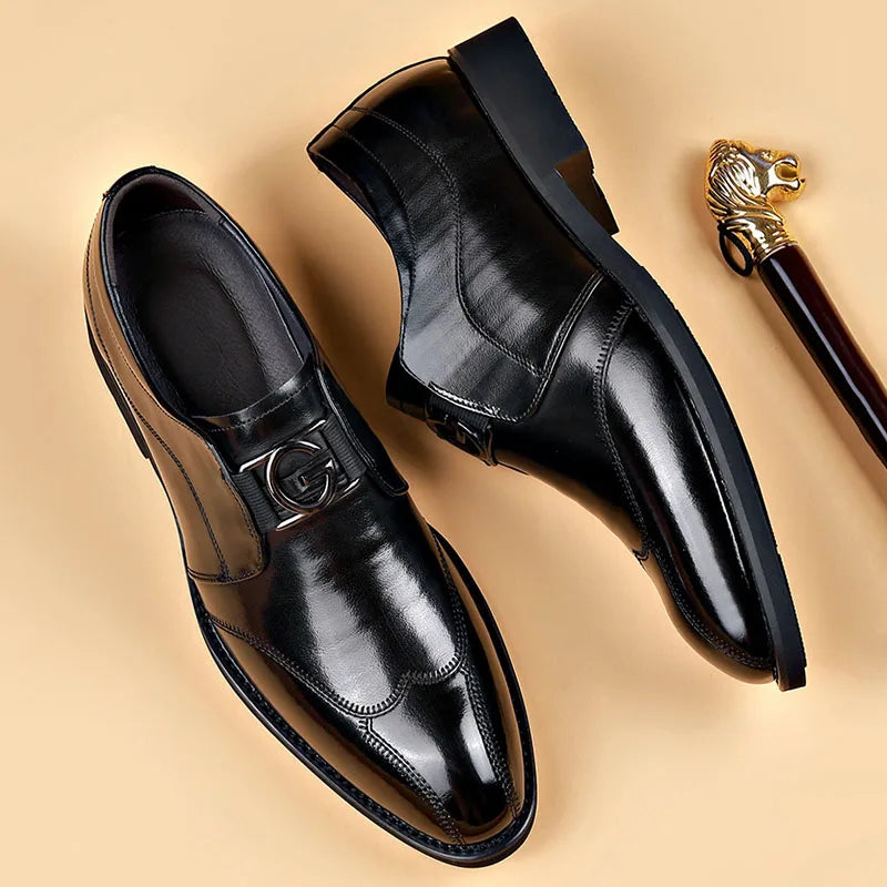 Herren Leder Schuhe Stylische Herren Schuhe Spitzer Oxford Hochzeit Leder Herren Dress Schuhe Gentleman Büro Schuh