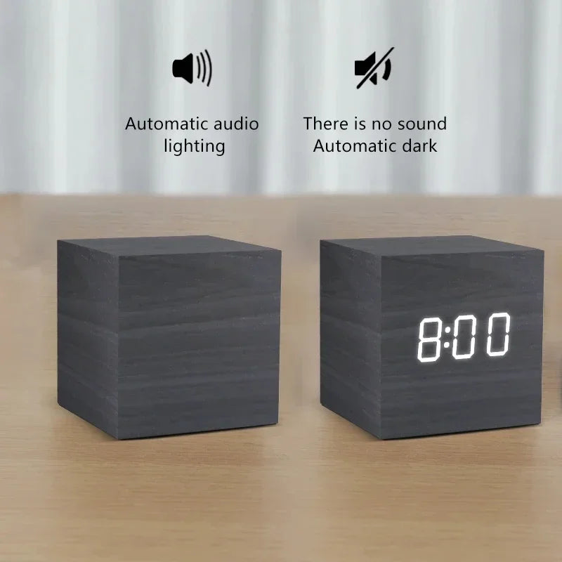 Brehn | Minimalistischer Holz Digitaler Desktop-Wecker