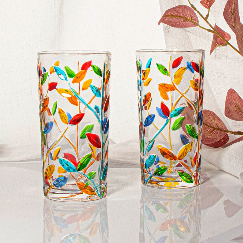 Handgemalte Blattglas-Tasse | Brehn