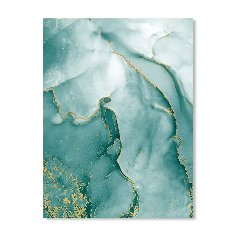 Moderne abstrakte Aqua-Flüssigkeit Marmor Drucke Wandkunst Fine Art Leinwanddrucke Bilder für Wohnzimmer Esszimmer Home Office Dekor | Brehn