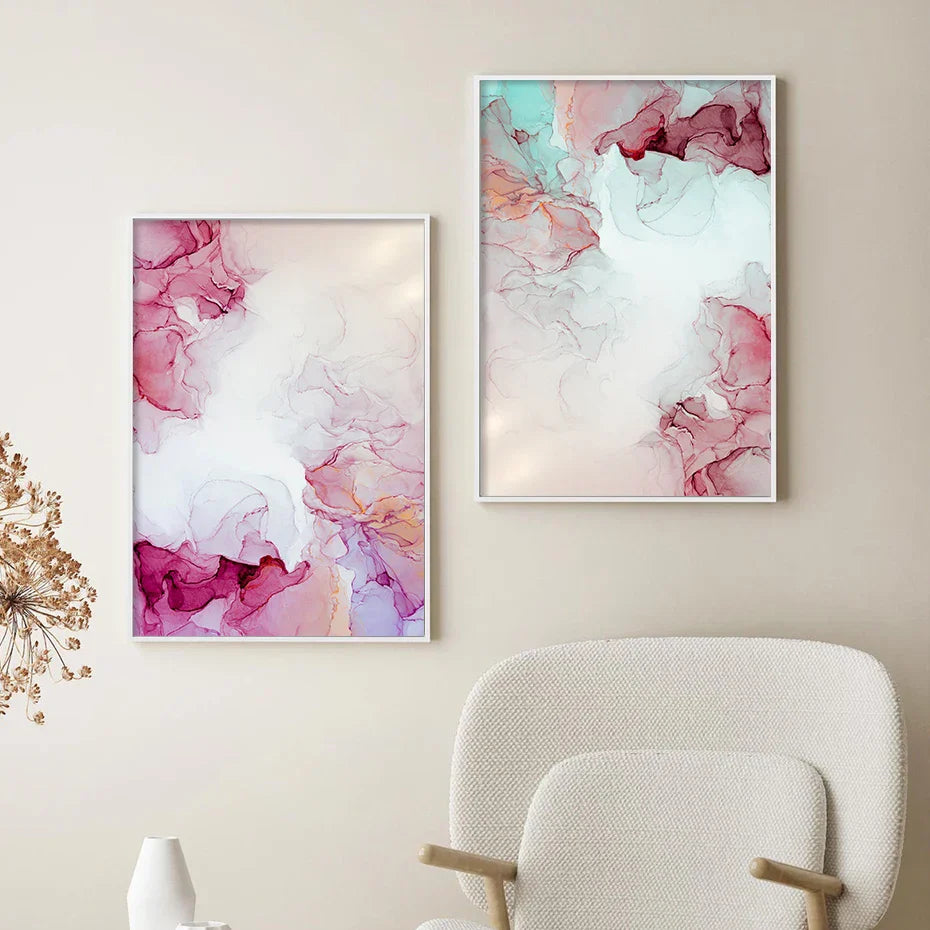 Abstrakte Minimalistische Pinke Tinten Marmor Druck Wandkunst Fein Kunst Leinwand Drucke Bilder Für Wohnzimmer Schlafzimmer Hotelzimmer Kunst Dekor | Brehn