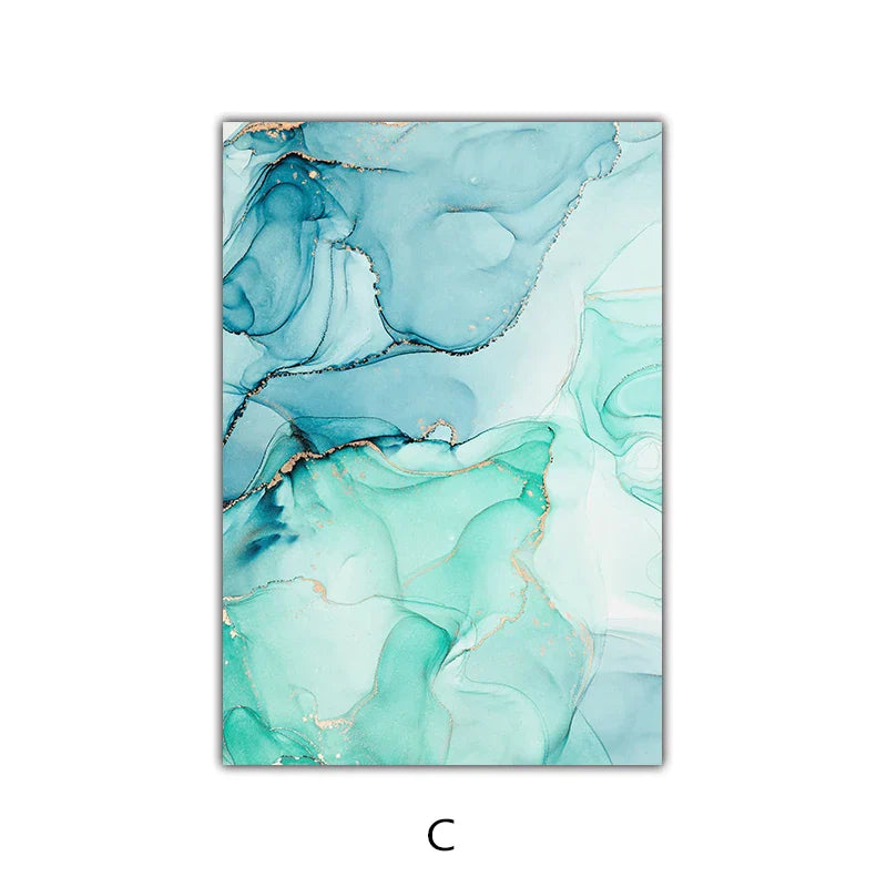Bunte Schattierungen von Pink Blau Jade Flüssig Marmor Druck Wandkunst Feine Kunstleinwand Drucke Bilder für Wohnzimmer Schlafzimmer Hotel Salon Kunst Dekor | Brehn