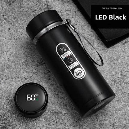 800ml-1L Edelstahl Thermoskanne – Tragbarer Vakuumflasche mit LED-Temperaturanzeige
