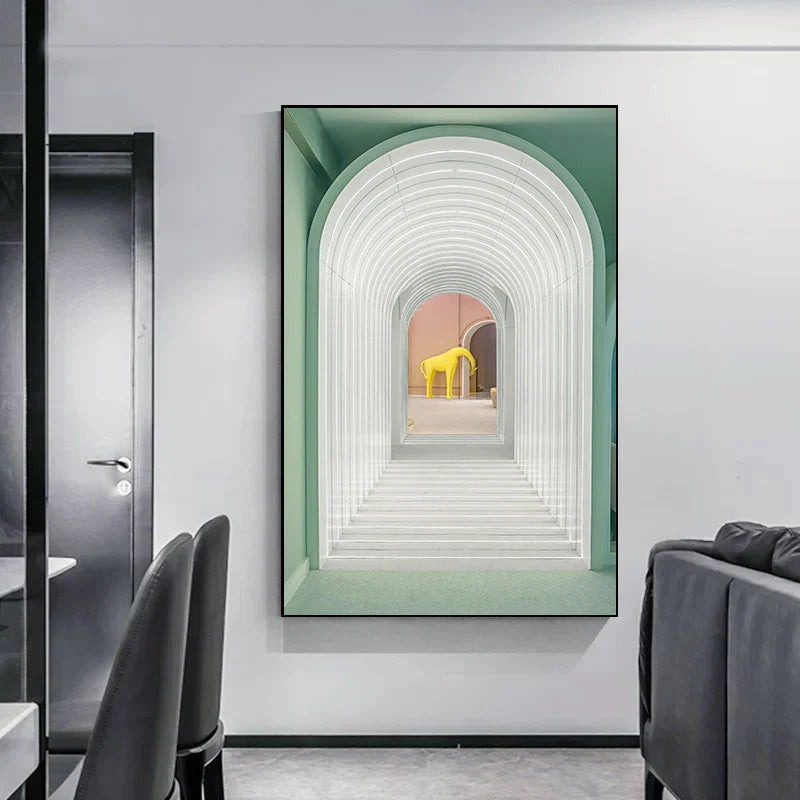 Minimalistische abstrakte architektonische Wandkunst feine Kunstleinwand Drucke Poster Bilder für moderne Apartment Wohnzimmer Büro Dekor | Brehn
