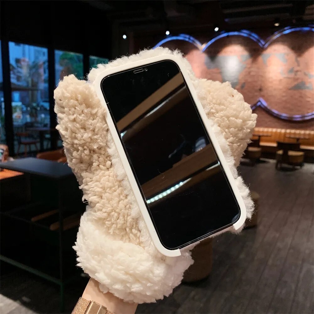 VIvolux | Flauschige Fell iPhone Case Handschuh