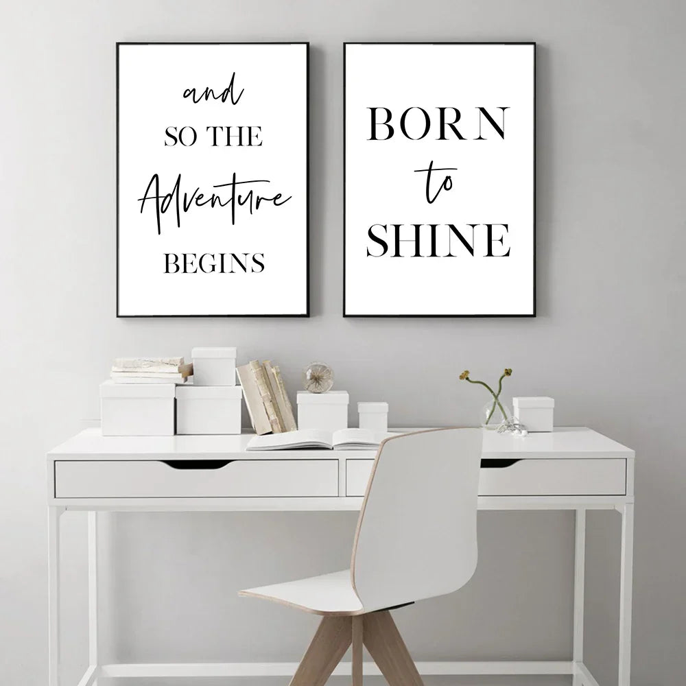 Mach große Dinge Motivationszitate Tägliches Mantra Poster Wandkunst Fine Art Leinwanddrucke Schwarz Weiß Bilder Für Wohnzimmer Home Office Dekor | Brehn
