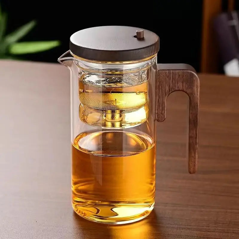 Auréa Glas Teekanne – Luxuriöser Teefilter mit Holzgriff | Brehn