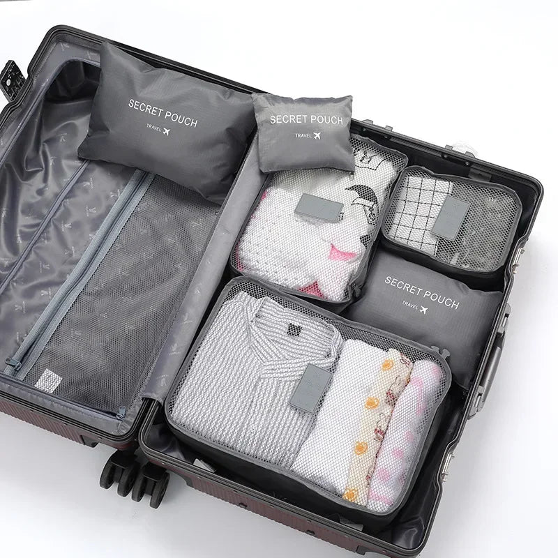 Brehn | ReiseLina Kofferorganizer Set | 6-teilig | Wasserdicht & Platzsparend | Aus Oxford-Stoff