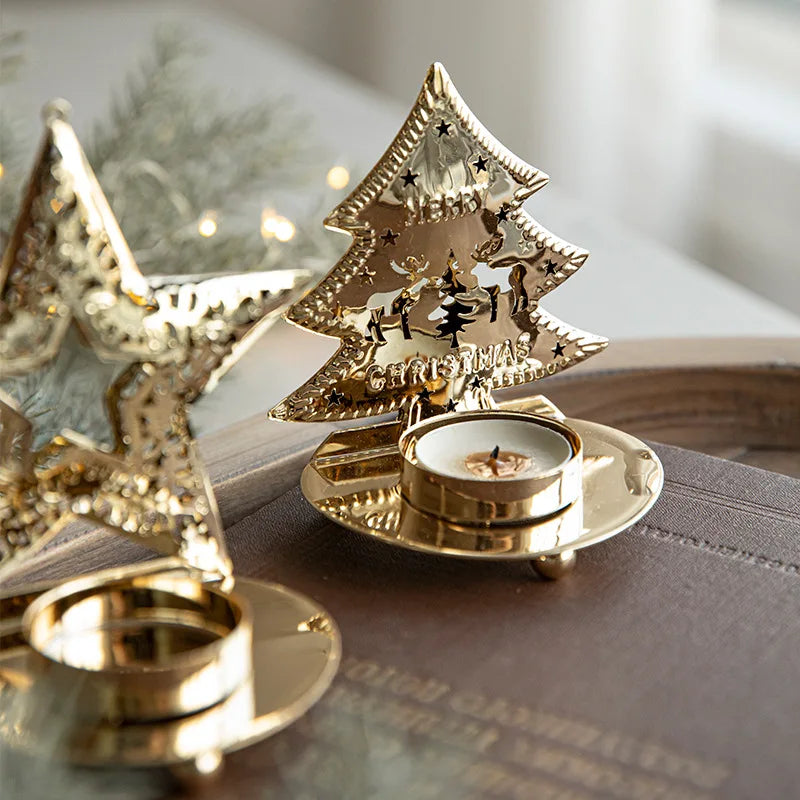 Brehn | Goldene Weihnachtskerzenhalter