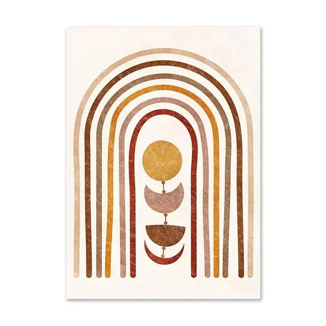 Terracotta Mond Abstrakt Bohemian Botanisch Stilleben Wandkunst Fine Art Leinwanddrucke Galerie Wandbilder Für Modernes Wohnzimmer Esszimmer Kunst Dekor