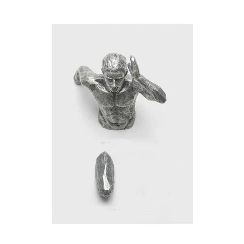 Moderne urbane abstrakte Eisenstatue Wandkunst Fine Art Leinwanddrucke 3D-Visualisierung Figurenkunst Bilder für minimalistische Wohnungswanddekoration | Brehn