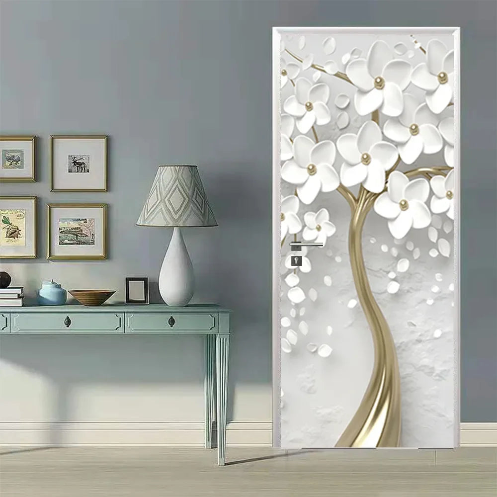 Moderne abstrakte Perlen geometrische Türaufkleber Mural abnehmbar PVC Vinyl Peel N Stick Wandkunst Mural Dekor für Innentüren Kreative DIY Wohnkultur | Brehn