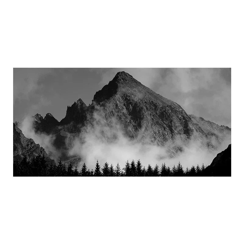 Nordlandschaften Wald Berg Wildnis Wandkunst Fine Art Leinwanddrucke Schwarz Weiß Poster Für Wohnzimmer Moderne Büros Dekor | Brehn