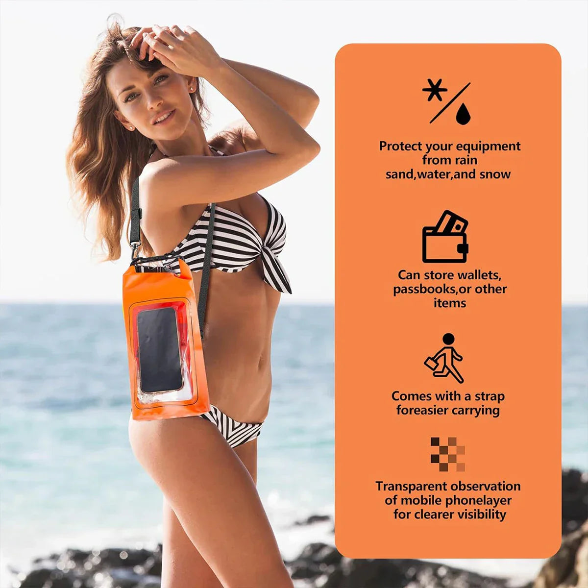 Brehn | AquaVault Wasserdichter Dry Bag 2L | Mit Touchscreen-Fenster | Outdoor-Tasche für Kajakfahren, Trekking & Wassersport