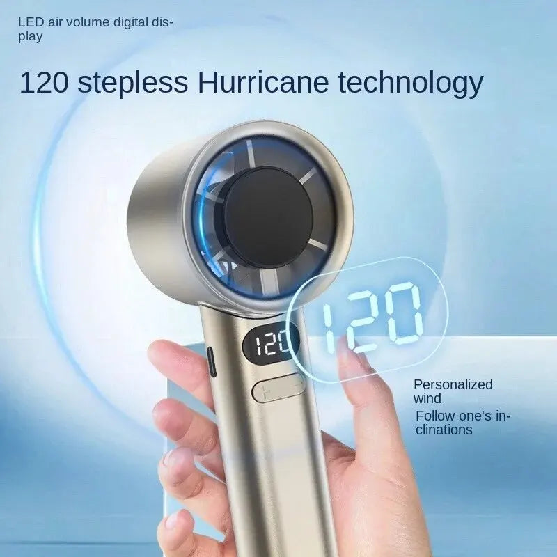 Tragbarer Mini bladeless Handventilator – USB wiederaufladbarer tragbarer persönlicher Ventilator mit 120-Geschwindigkeit Hochgeschwindigkeitsluftstrom, elektrischer Kühventilator | Brehn