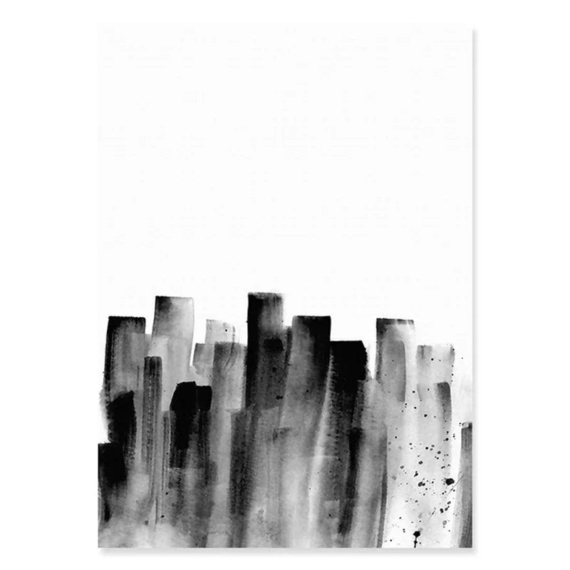 Schwarz Weiß Wandkunst Minimalistisch Abstract Tinte Pinsel Striche Fine Art Leinwanddrucke Poster Bilder Für Wohnzimmer Home Office Kunst Dekor | Brehn