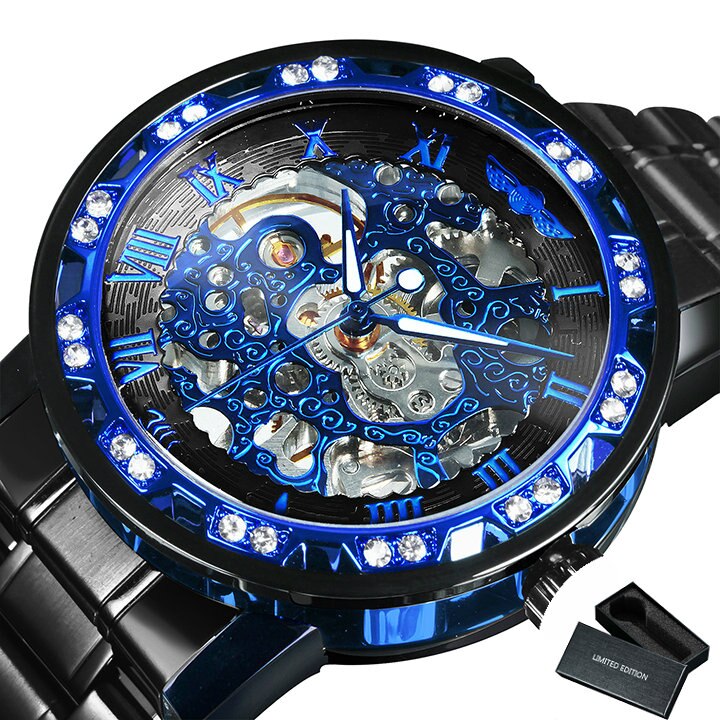 Brehn | Leuchtende Mechanische Titan Skelettuhr
