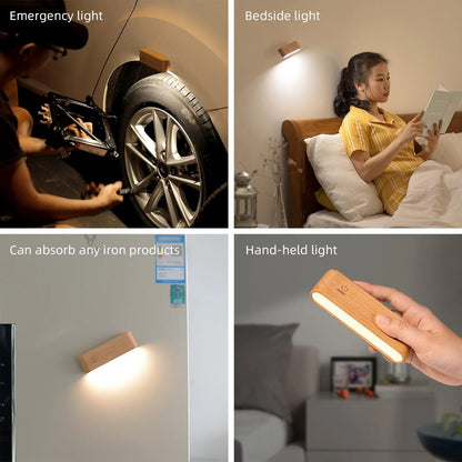 VIvolux | Drehbare magnetische Holz-wiederaufladbare LED-Nachtlampe