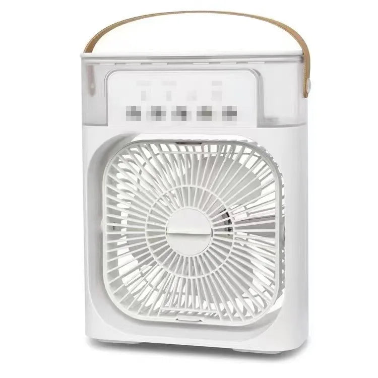 Tragbarer USB-Elektroventilator mit LED-Nachtlicht und Wassernebel - 3-in-1-Luftbefeuchter für Zuhause | Brehn