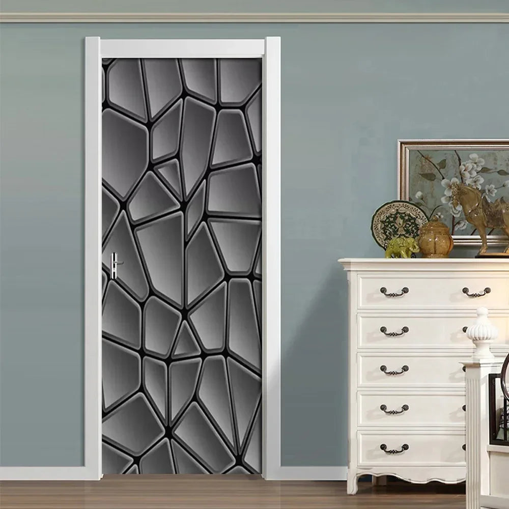 Moderne abstrakte Perlen geometrische Türaufkleber Mural abnehmbar PVC Vinyl Peel N Stick Wandkunst Mural Dekor für Innentüren Kreative DIY Wohnkultur | Brehn