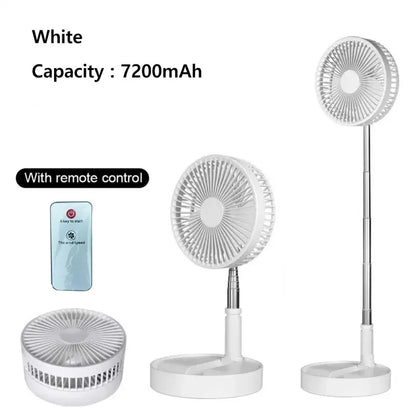 7200mAh USB wiederaufladbarer tragbarer faltbarer Ventilator Boden leiser Ventilator für Outdoor-Heim drahtloser Ventilator 4 Geschwindigkeiten Camping tragbarer Ventilator | Brehn