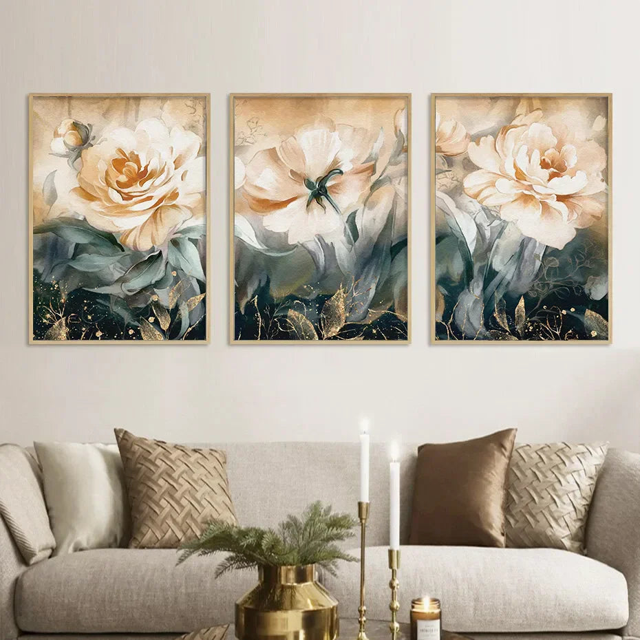 Serene Pastellblüten Florale Abstrakte Wandkunst Feine Kunst Leinwanddrucke Moderne Botanik Bilder Für Wohnzimmer Esszimmer Kunst Dekor | Brehn