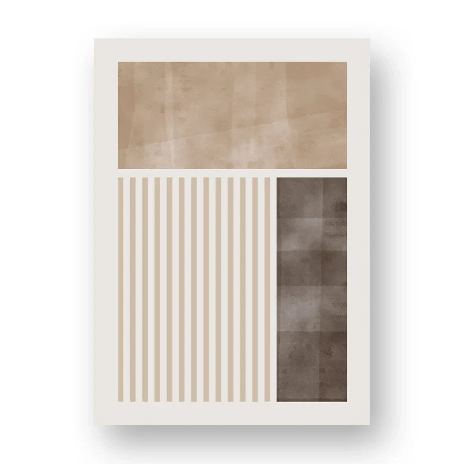 Braun Beige Farbblock Geometrische Wandkunst Fine Art Leinwanddrucke Abstrakte Minimalistische Bilder Für Modernes Wohnzimmer Schlafzimmer Kunst Dekor | Brehn